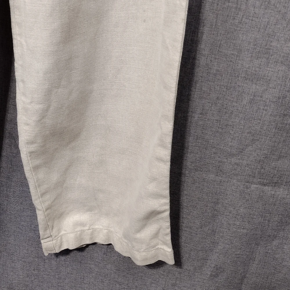 Vintage Dockers Stonewashed Linen Khakis Pants Mens 33x30 Cream Office Retro
